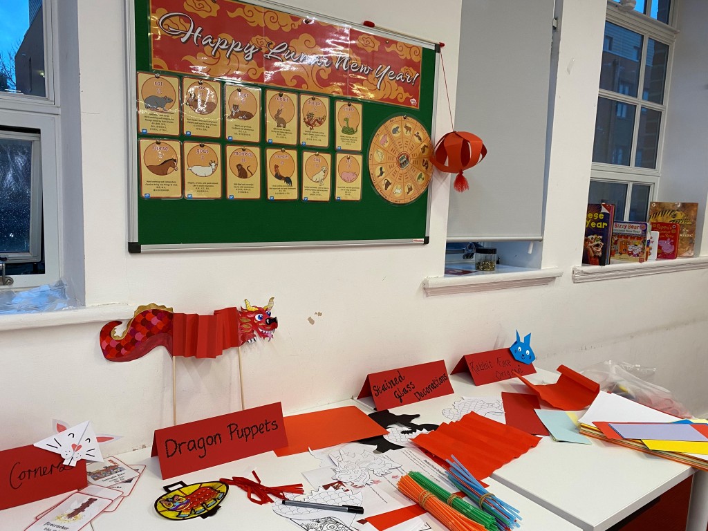 Photo of the Lunar New Year craft table