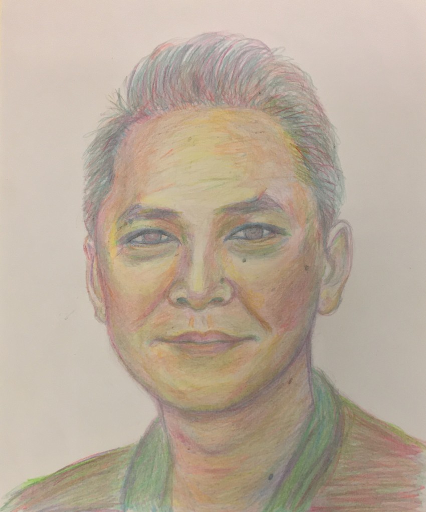 Original colour portrait of Viet Thanh Nguyen by a Palmers Green Library staff member