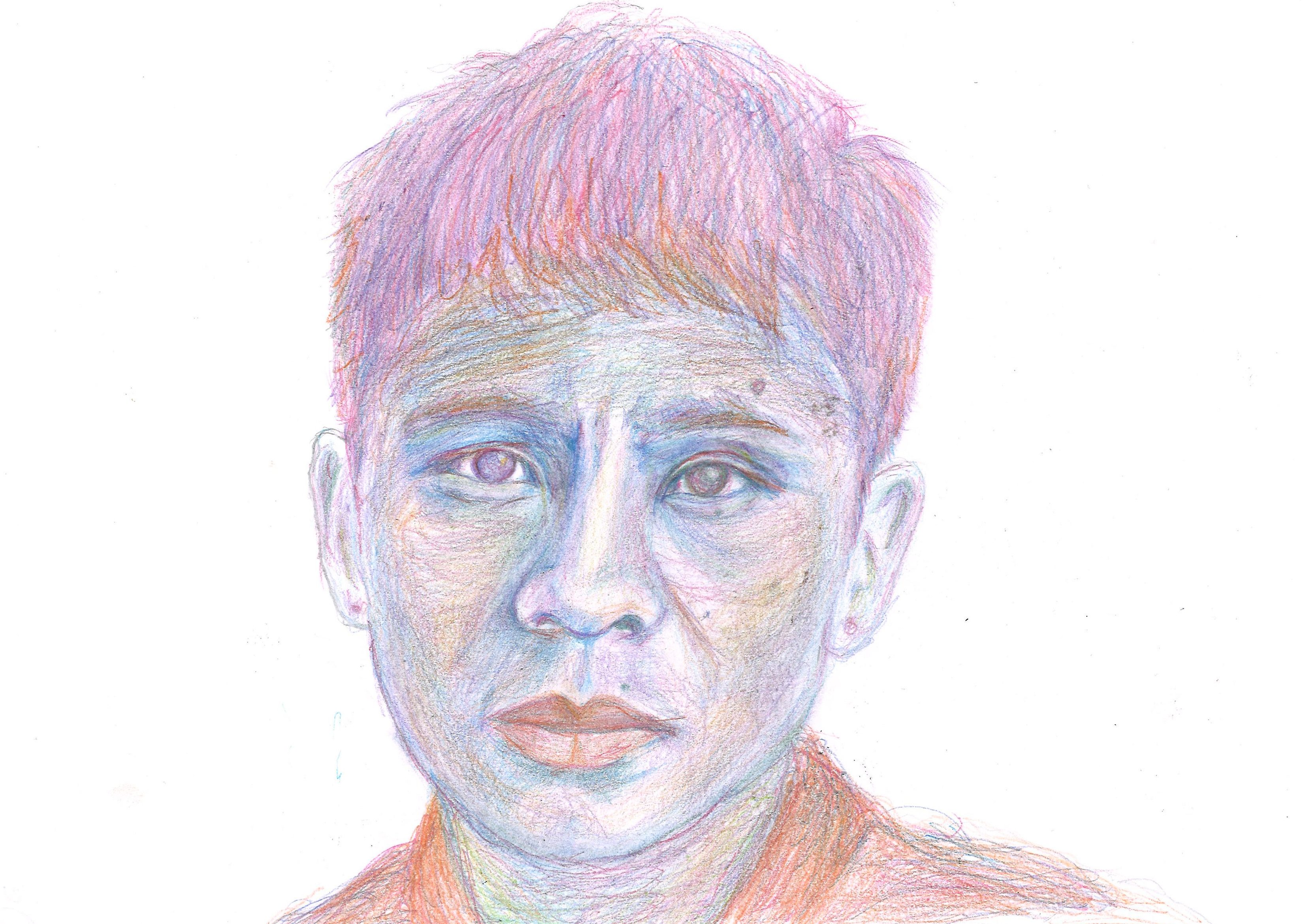 Colouring pencil portrait of Ocean Vuong